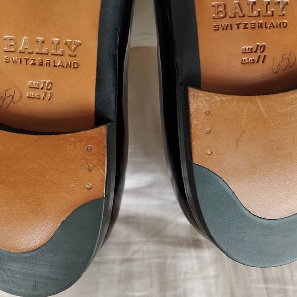 Bally Barks petrol multi patent grosgrain slip on